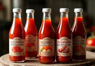 Sammlung von Spezialitäten Ketchup Flaschen